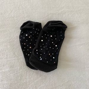EUC Black Sparkly Mesh Barre Socks Size S/M